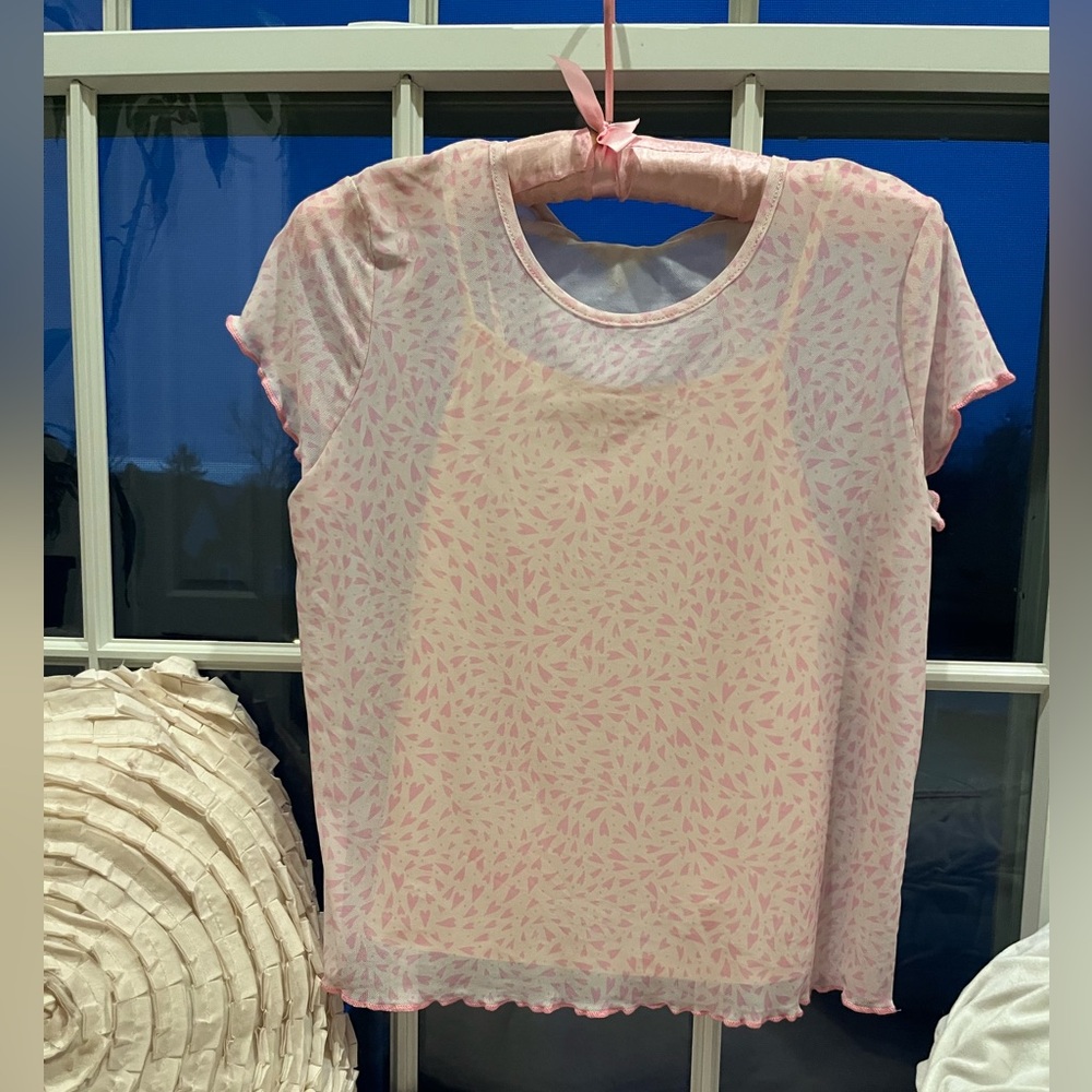 Love Fire Los Angeles Pink Sheer top